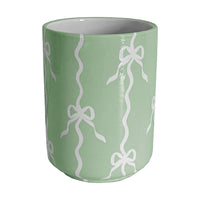 Bow Stripe Large Vase/ Utensil Holder (Various Colors)