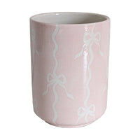 Bow Stripe Large Vase/ Utensil Holder (Various Colors)