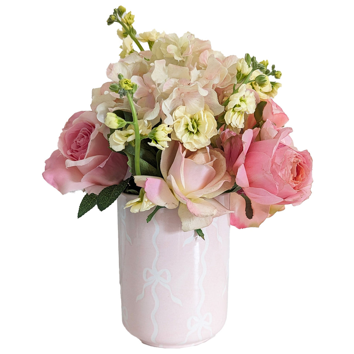 Bow Stripe Large Vase/ Utensil Holder (Various Colors)