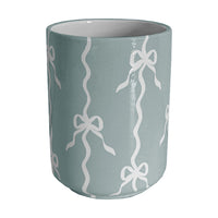 Bow Stripe Large Vase/ Utensil Holder (Various Colors)