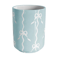 Bow Stripe Large Vase/ Utensil Holder (Various Colors)
