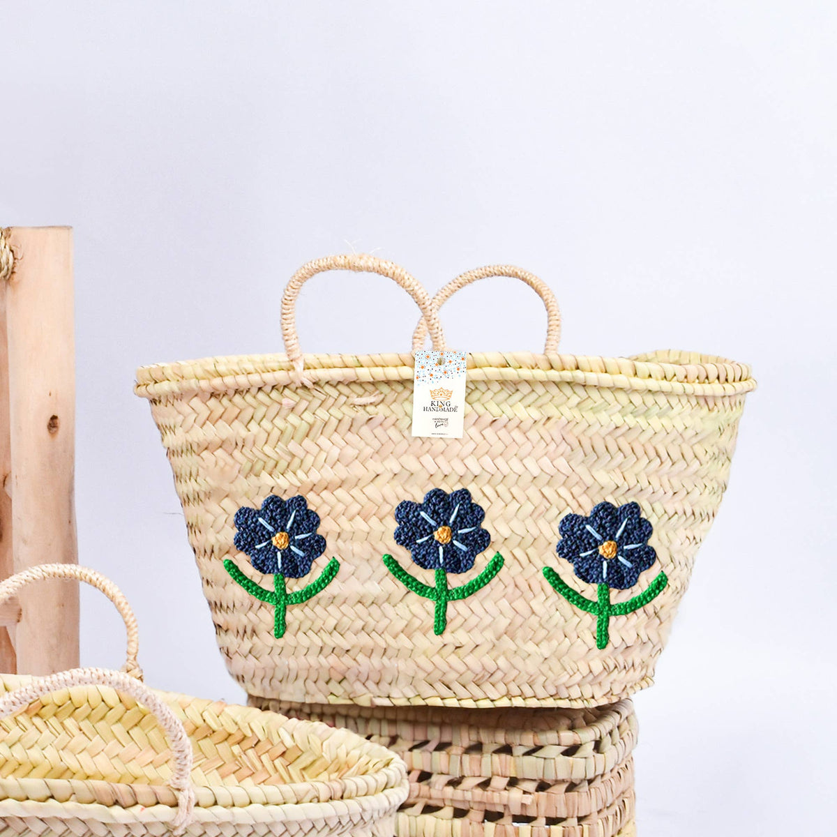Handwoven Daisy Flower Basket