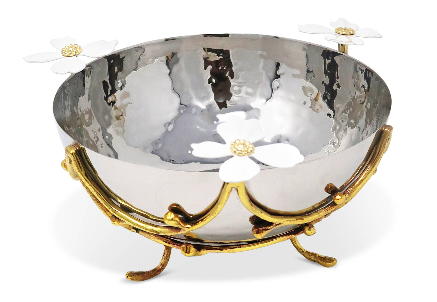 Silver Bowl with Daisy Accents