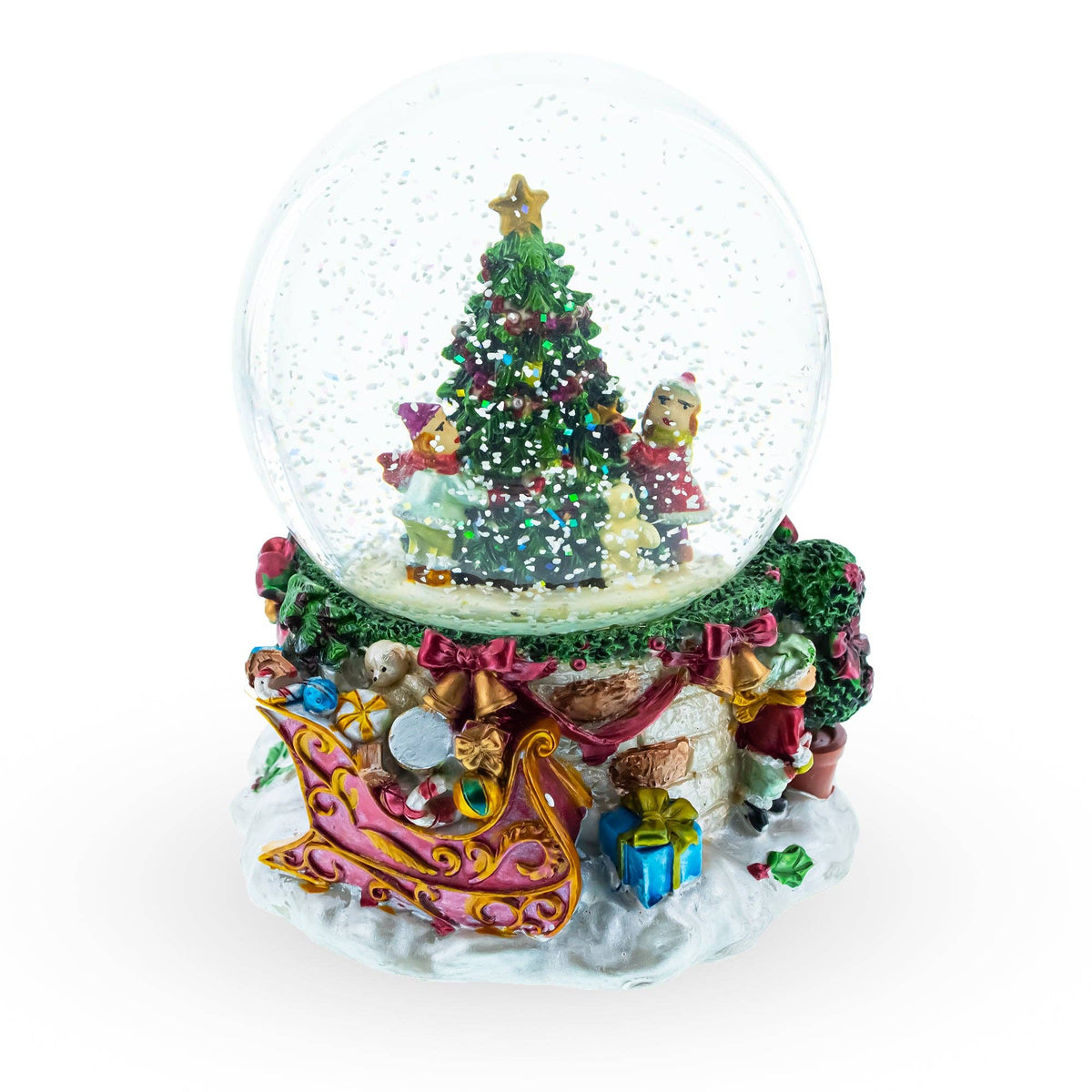 Christmas Tree Snow Globe with Music