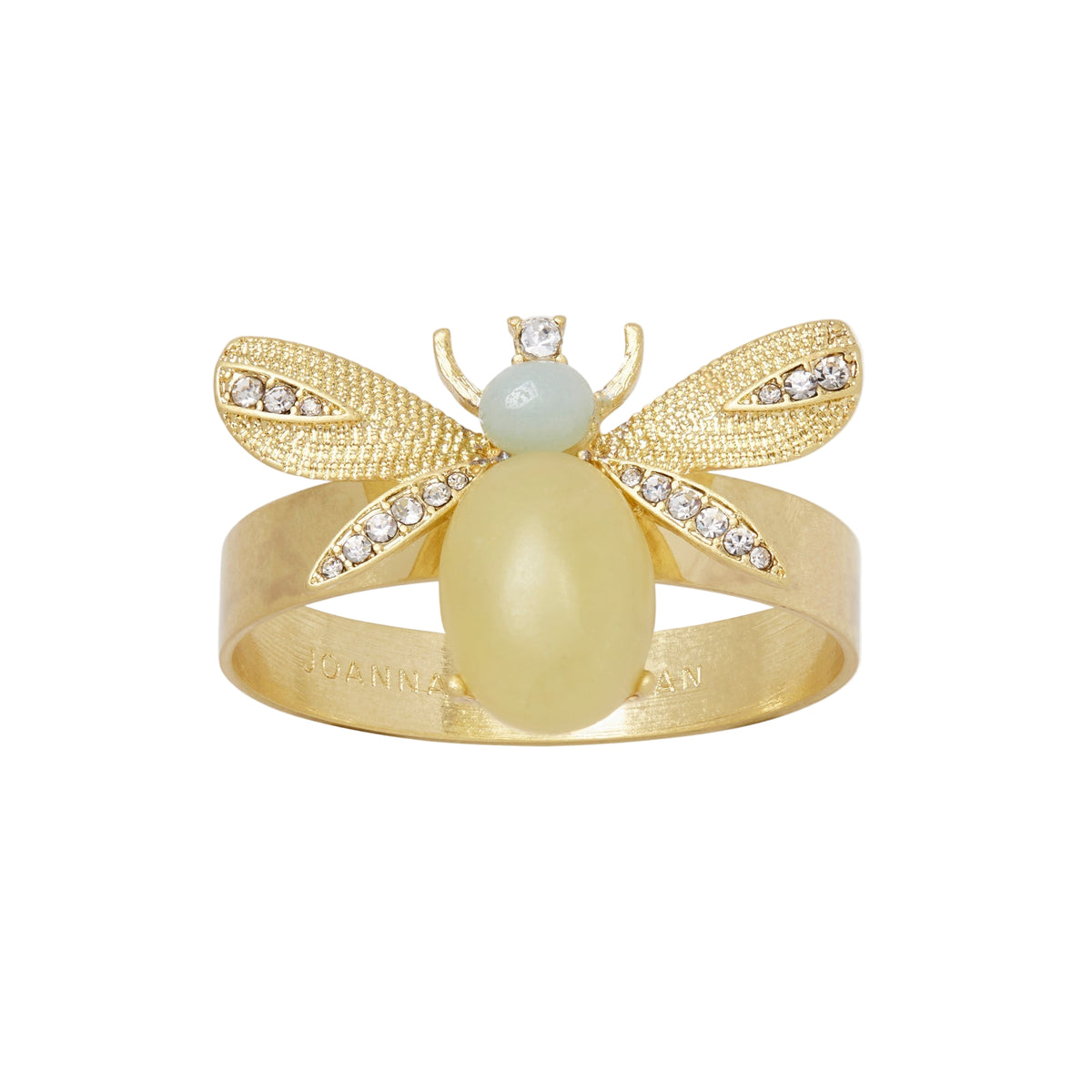 Etched Wing Bug Skinny Napkin Rings – Lemon Jasper (Set of 4)
