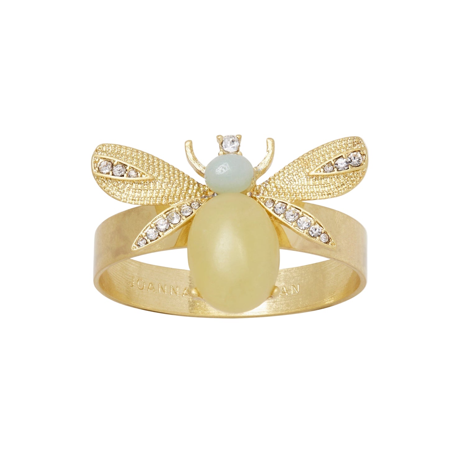 Etched Wing Bug Skinny Napkin Rings – Lemon Jasper (Set of 4)