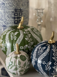 Navy Pumpkin with White Trellis(various sizes)