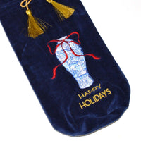 Velvet “Happy Holidays” Ginger Jar Wine Bag