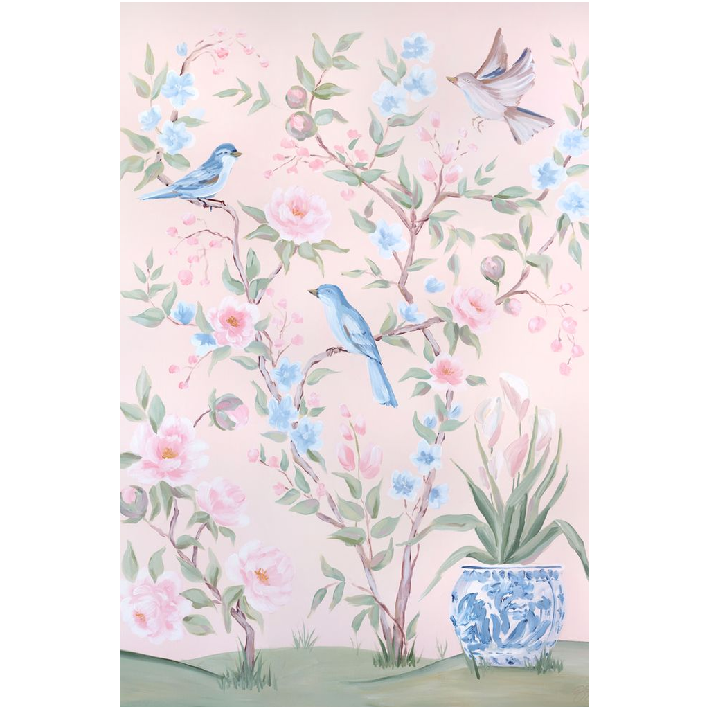 Blush Chinoiserie No. 2 – Fine Art Canvas Print (Various Sizes)