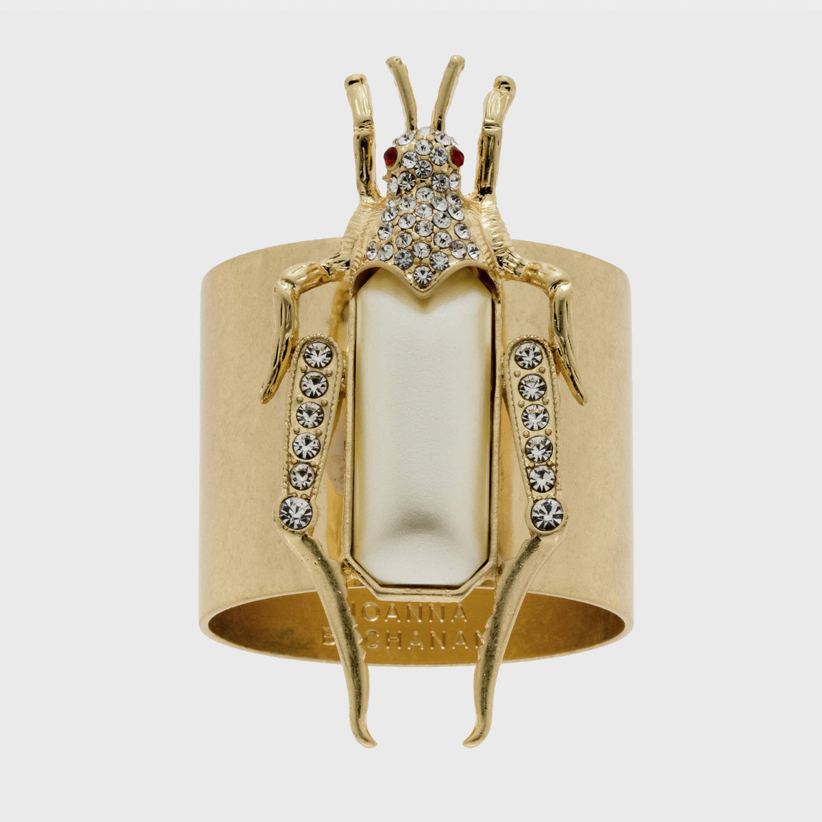 Grasshopper Napkin Rings – Pearl (Set of 2)