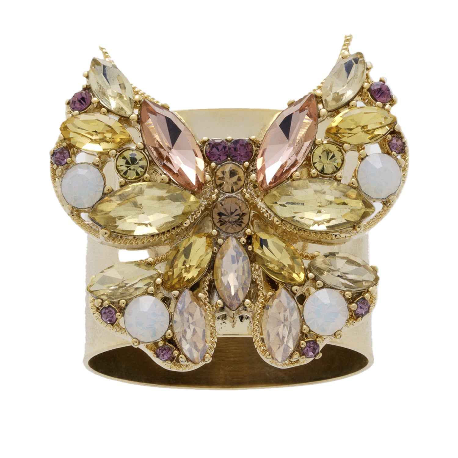 Jeweled Butterfly Napkin Rings – Yellow (Set of 2)