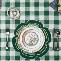 Cabbage Green Leaf-Shaped Faux Leather Placemat – Luxury Scalloped Edge Design