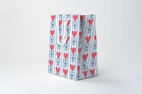 Blue Striped Heart Gift Bag