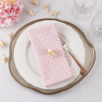Pink Gingham Cotton Dinner Napkin 18" - Set of 2