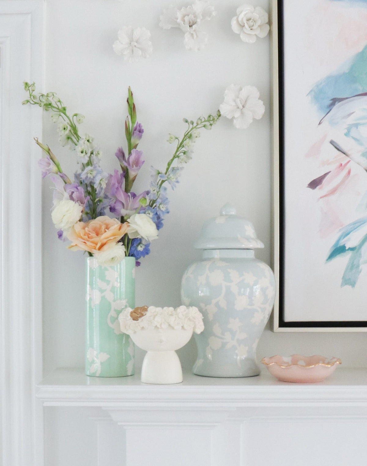 Chinoiserie Dreams Column Vase (Various Colors)