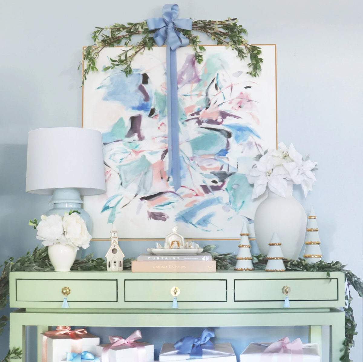 Ivory Christmas Village 3-Piece Set with 22K Gold Accents