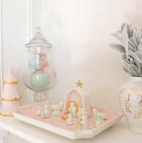 Pink Tiered Christmas Trees with 22K Gold Brushstroke Accent (Various Sizes)