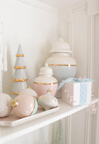 Cherry Blossom Pink Color Block Ginger Jar with Gold Accent (Various Sizes)