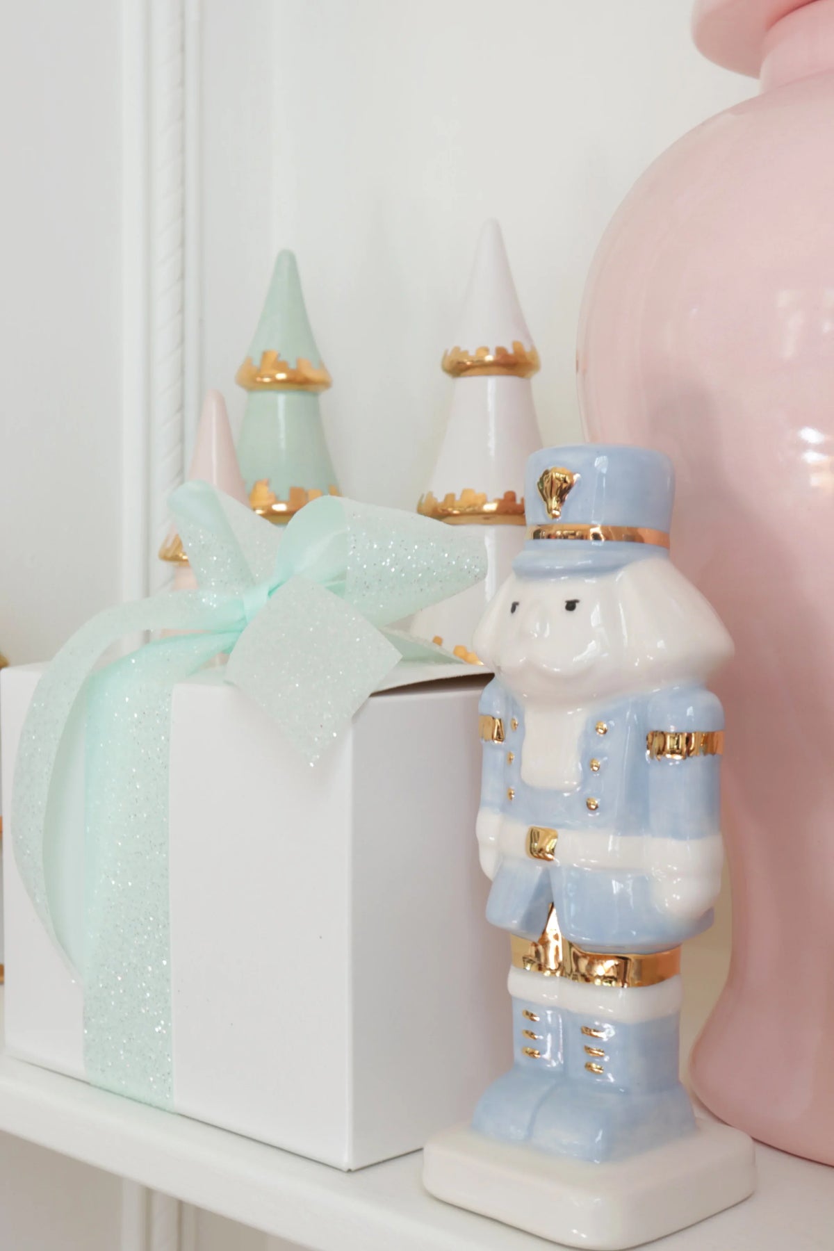 Light Blue Nutcracker with 22K Gold Accents
