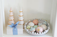 White Tiered Christmas Trees with 22K Gold Brushstroke Accent (Various Sizes)