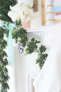 Hydrangea Blue Tiered Christmas Trees with 22K Gold Brushstroke Accent (Various Sizes)