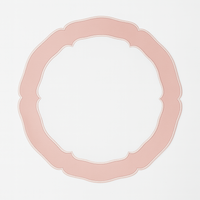 Clarion White Pink Round Faux Leather Placemat