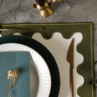 Lustre Dark Green Rectangle Faux Leather Placemat