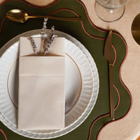 Haven Dark Green Wavy Edge Faux Leather Placemat