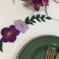 Jasmine White Round Faux Leather Placemat