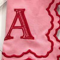 Scalloped Pink Round Fabric Placemat & Napkin Set