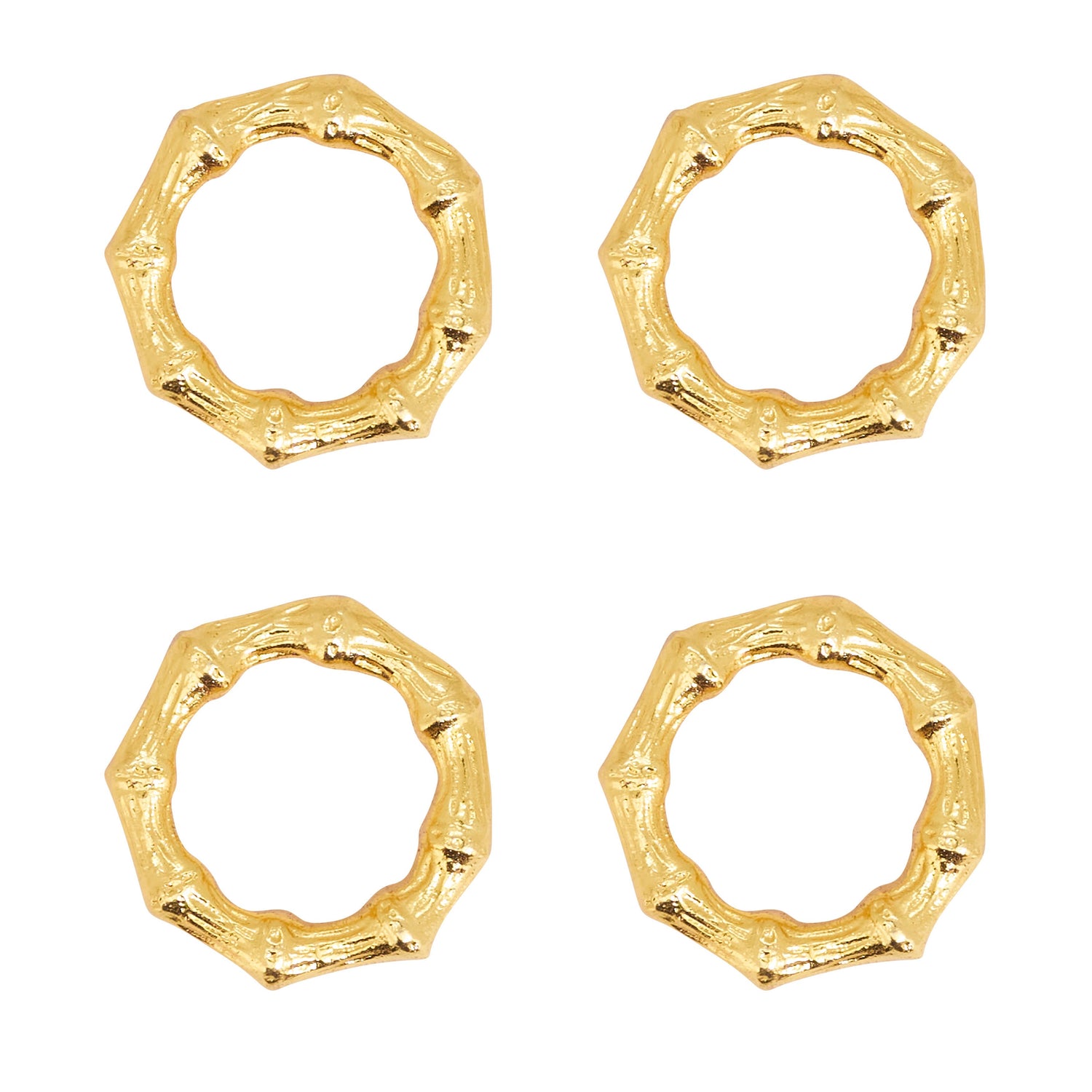 Set of 2 Bamboo Gold Napkin Rings