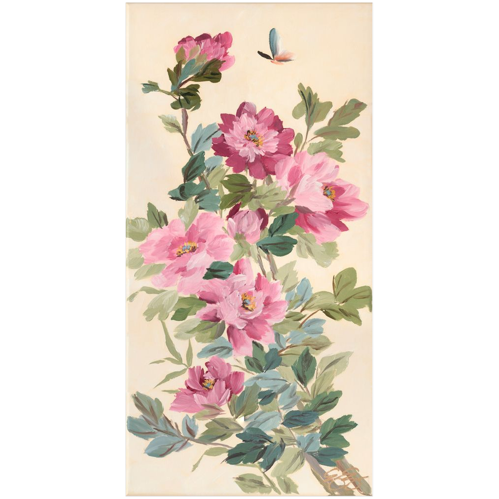 Eloise – Chinoiserie Fine Art Print of Pink Peonies and Butterfly (Various Sizes)