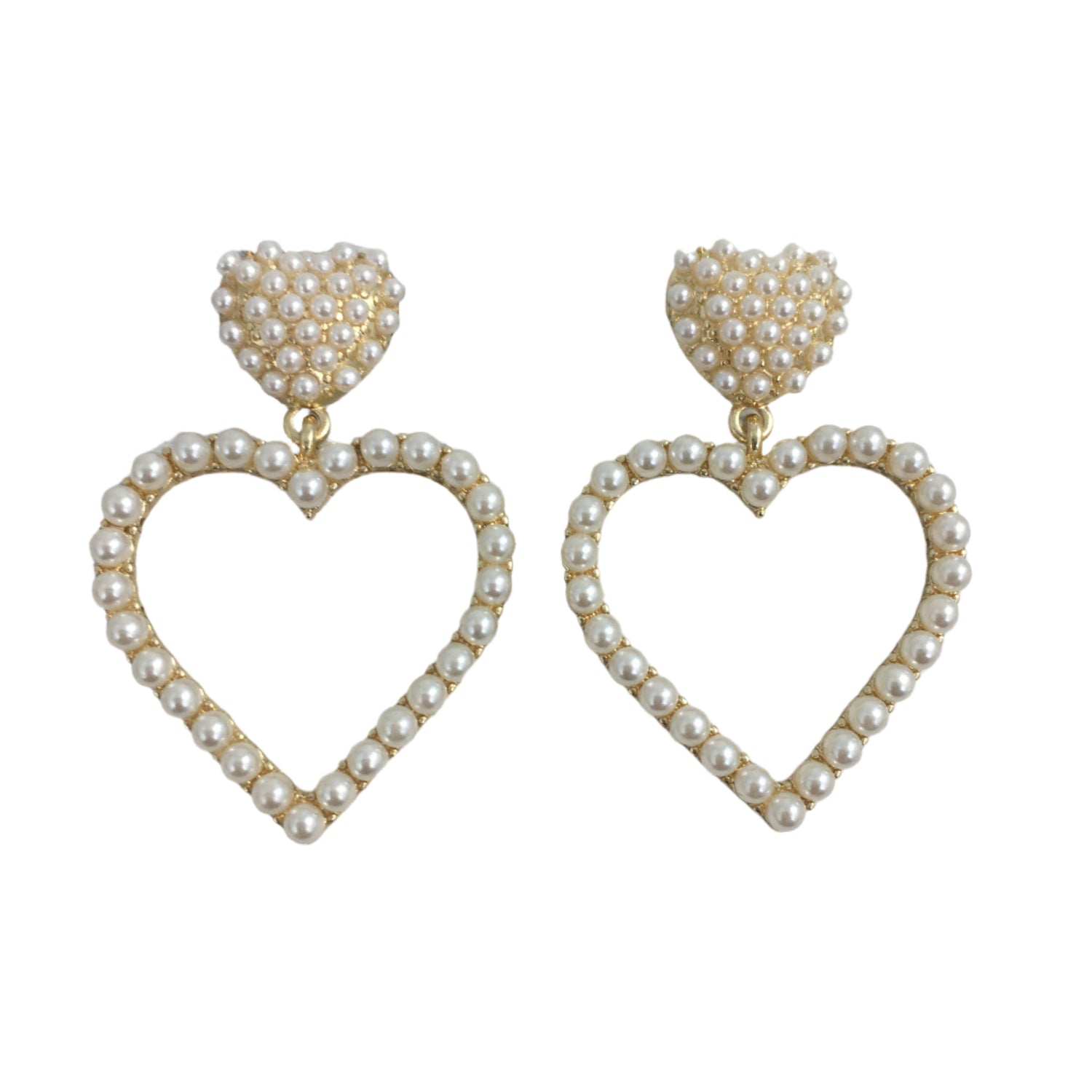 Pearl Heart Earrings 
