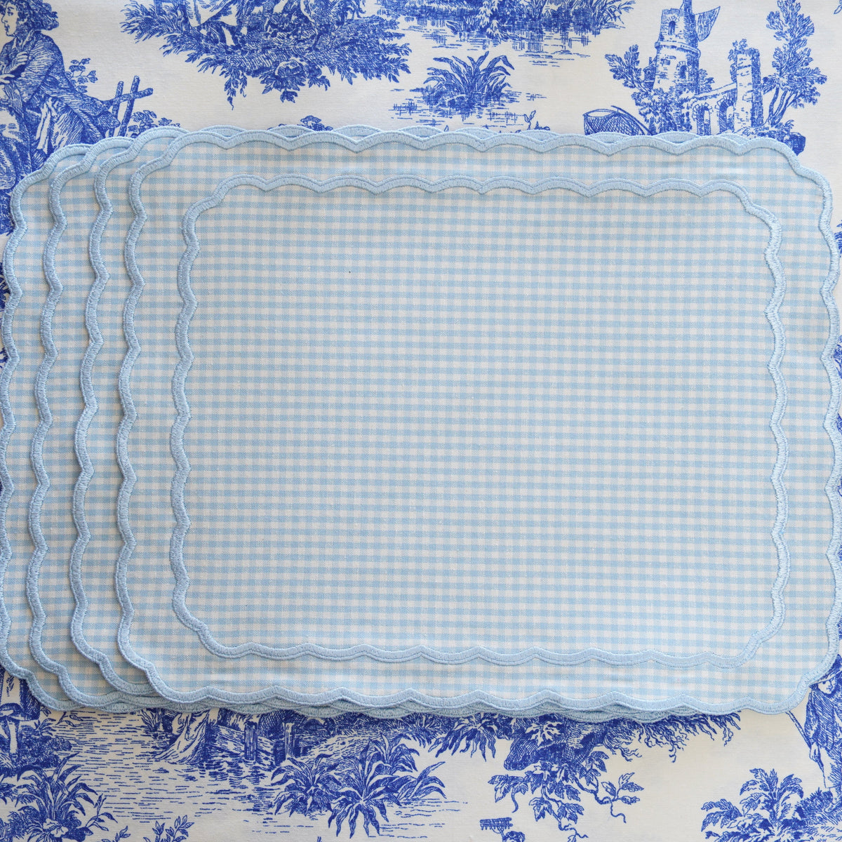 Blue Gingham Fabric Placemat