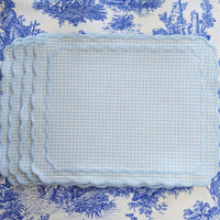 Blue Gingham Fabric Placemat