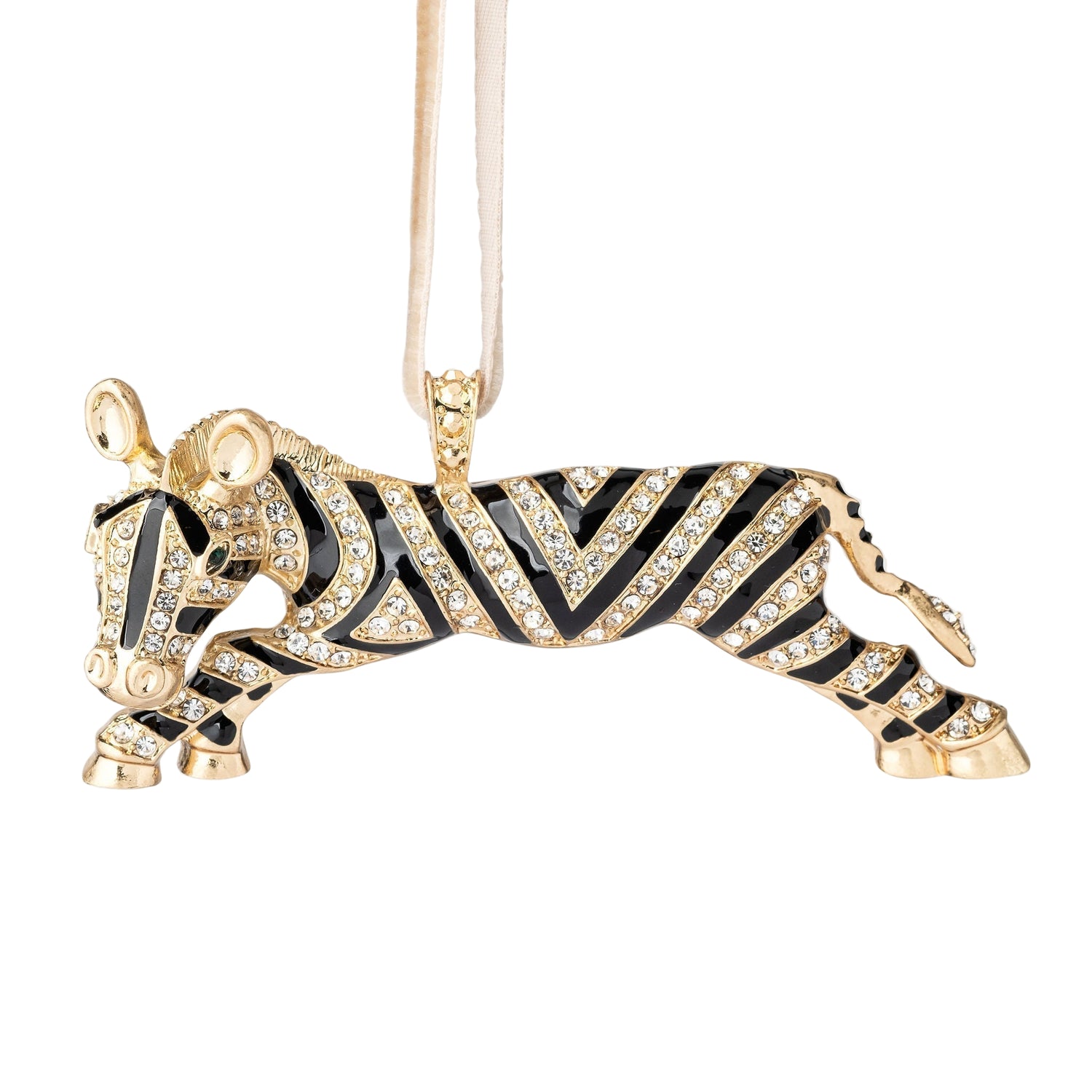 Zebra Hanging Ornament, Black