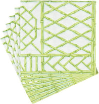 Bamboo Screen Moss Green - Paper Cocktail Napkin