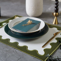 Lustre Dark Green Rectangle Faux Leather Placemat