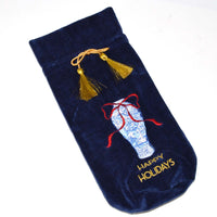 Velvet “Happy Holidays” Ginger Jar Wine Bag