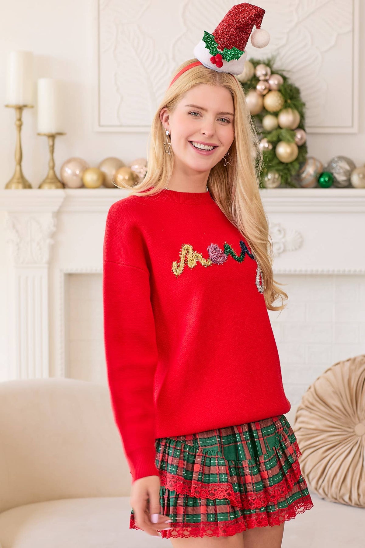 Red “Merry” Letter Christmas Sweater