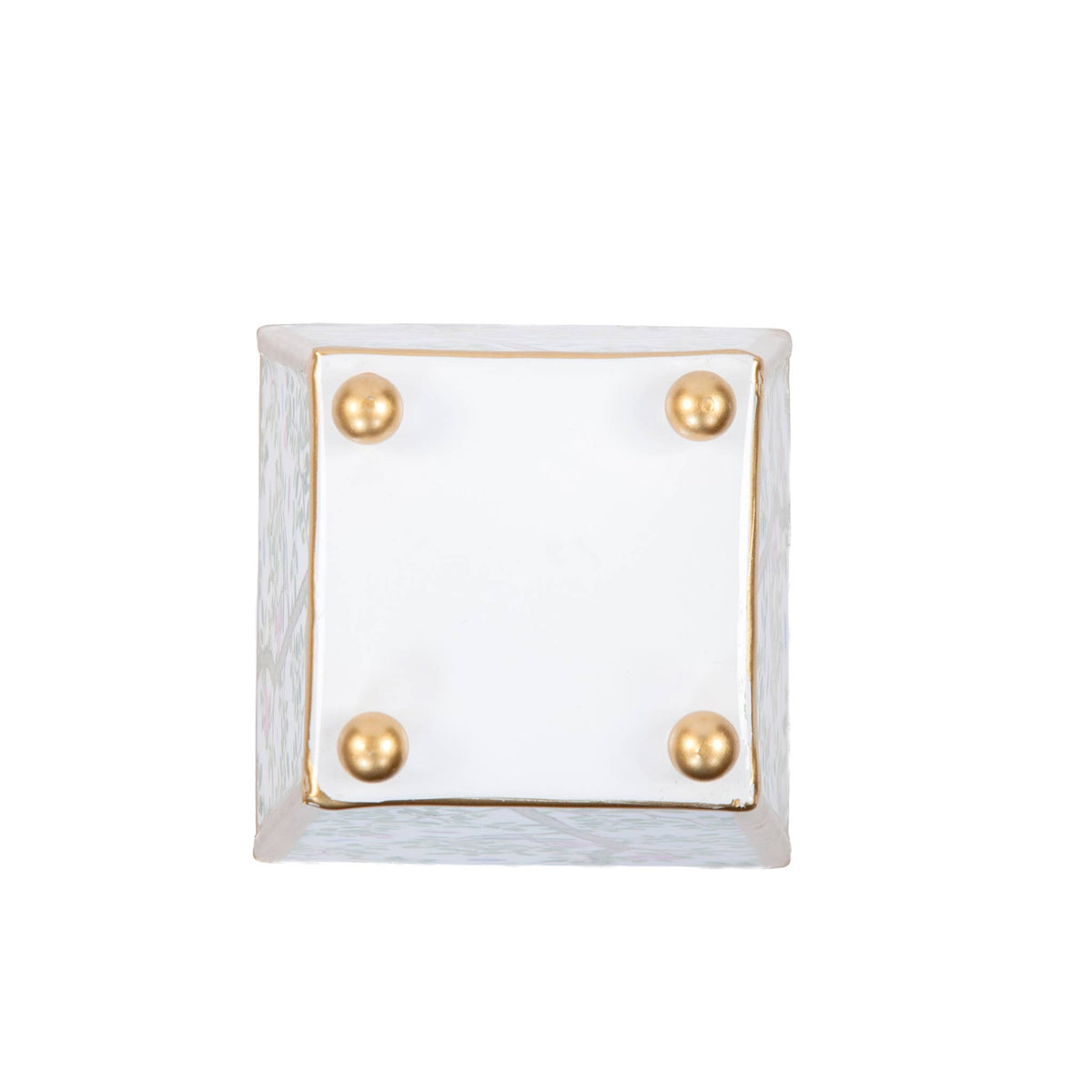 Elsie's Garden Enameled Square Cachepot Planter - 4"