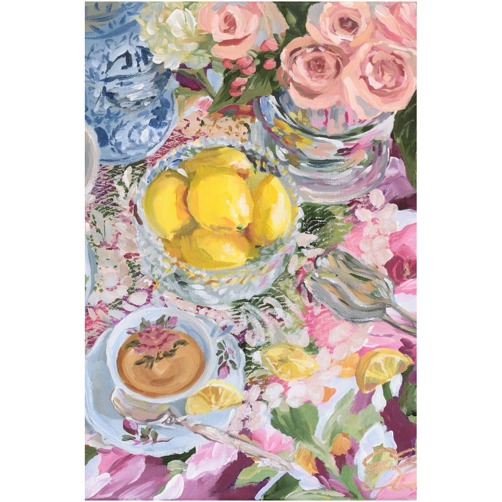 Lemon Tea No. 1 – Fine Art Tablescape Canvas Print (Various Sizes)