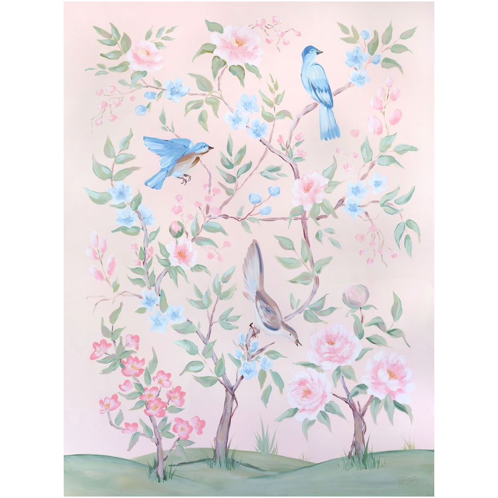 Blush Chinoiserie No. 1 – Fine Art Canvas Print (Various Sizes)