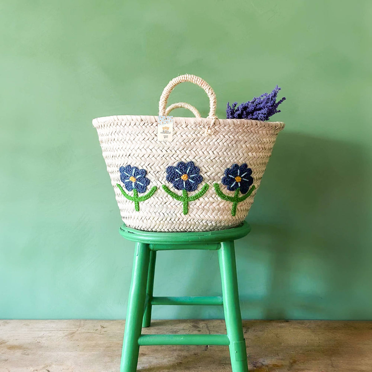 Handwoven Daisy Flower Basket