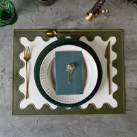 Lustre Dark Green Rectangle Faux Leather Placemat