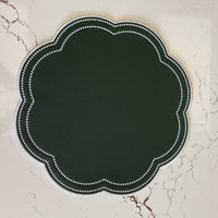 Green Scalloped Faux Leather Placemat