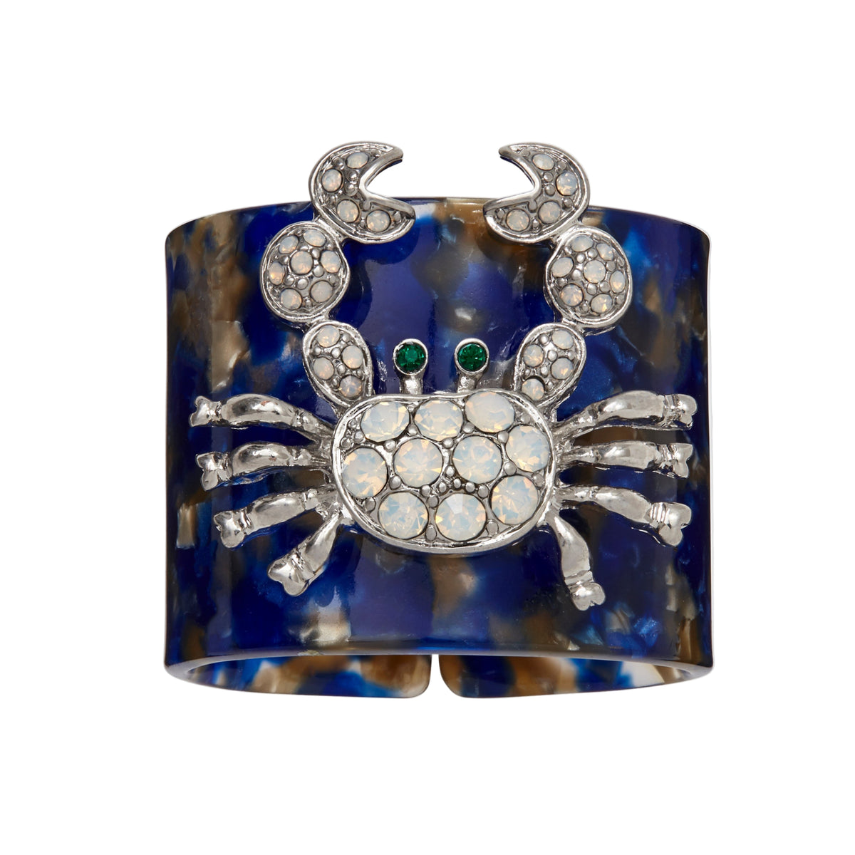 Crab Blue Tortoiseshell Resin Napkin Rings (Set of 4)