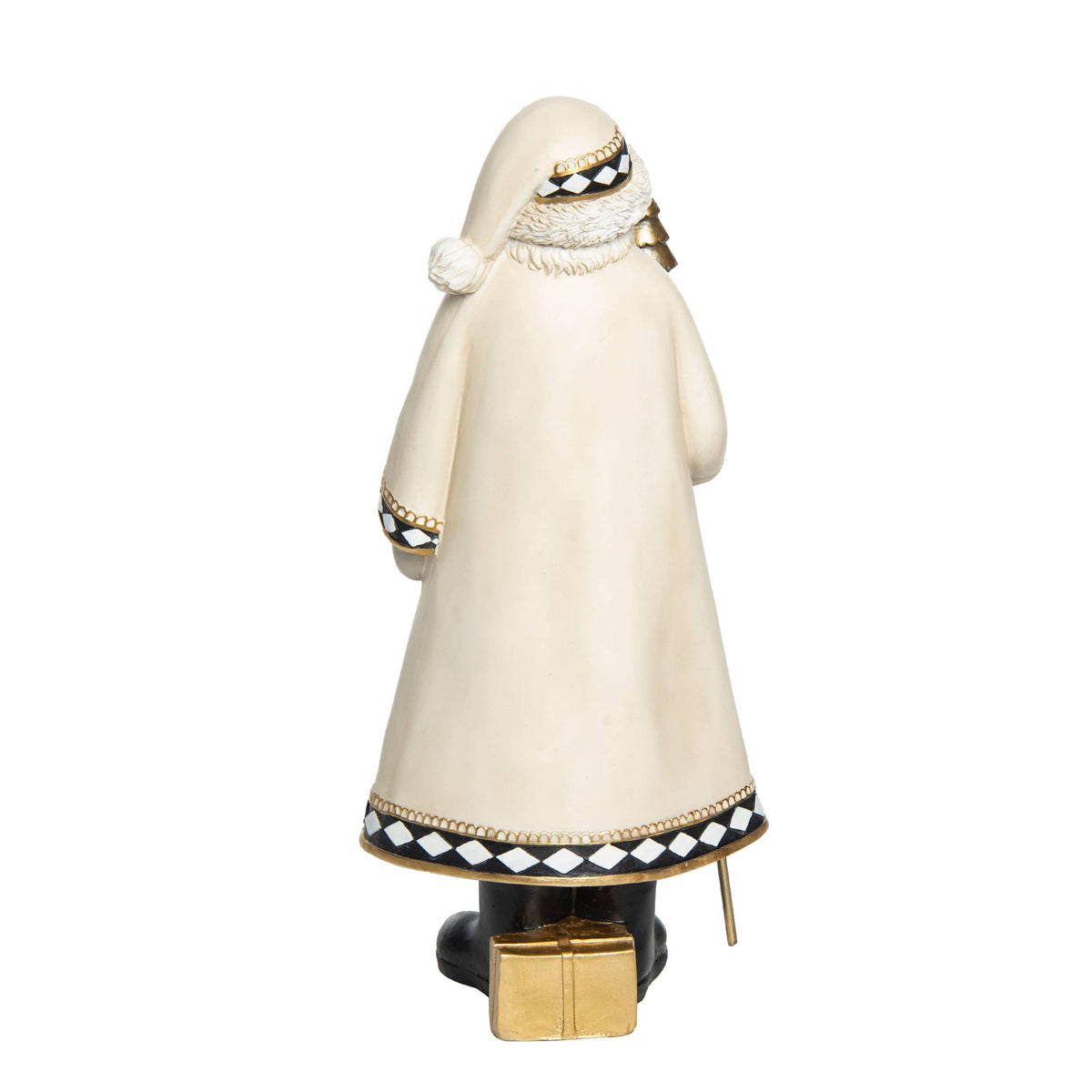 Harlequin Trim Santa Figurine