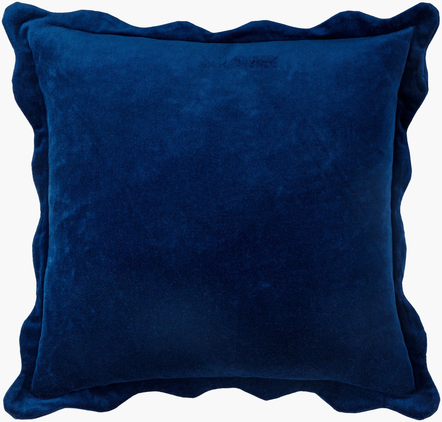 Velvet Scalloped Pillow in Navy Blue 20" x 20"