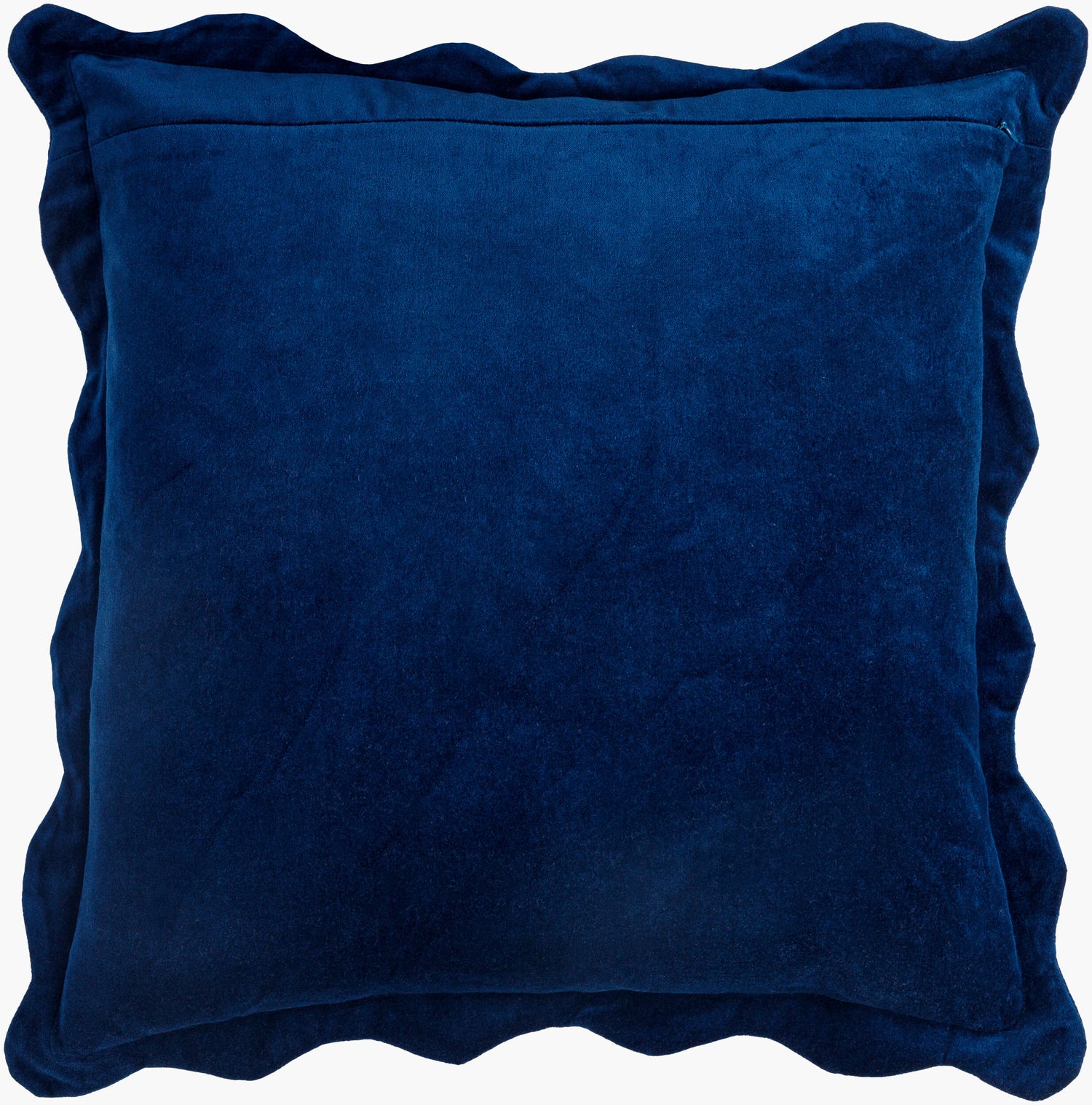 Velvet Scalloped Pillow in Navy Blue 20" x 20"